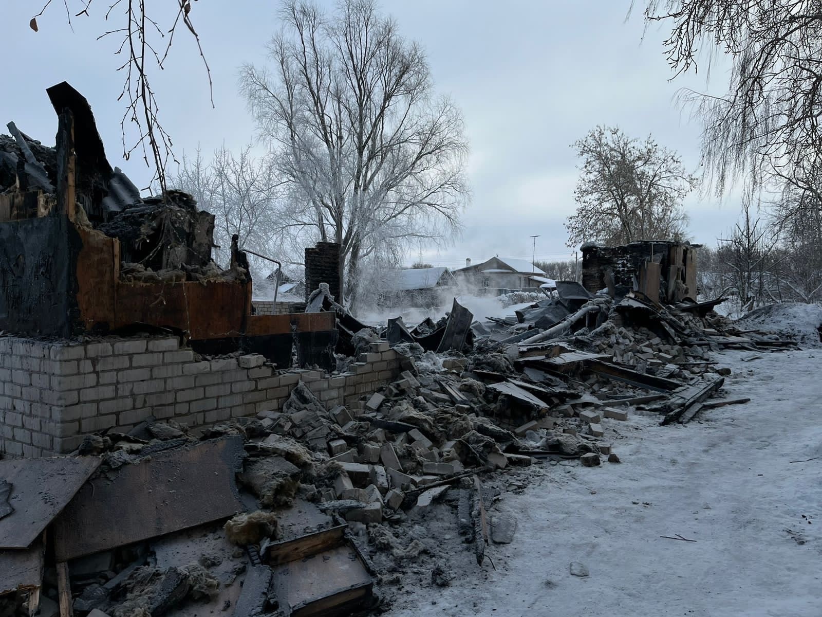 В селе Малое Бисярино Тетюшского района в Рождество произошел пожар (видео)  | 08.01.2024 | Тетюши - БезФормата