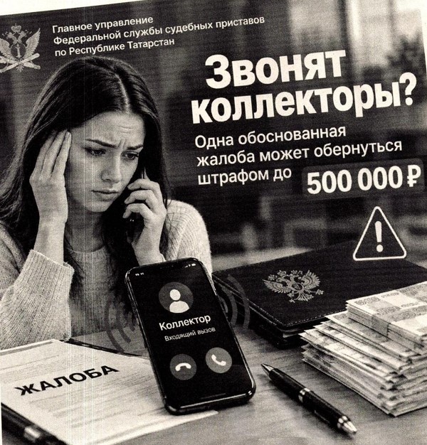 Беспокоят коллекторы. Снимок предоставлен Главное управление Федеральной службы судебных приставов по Республике Татарстан
