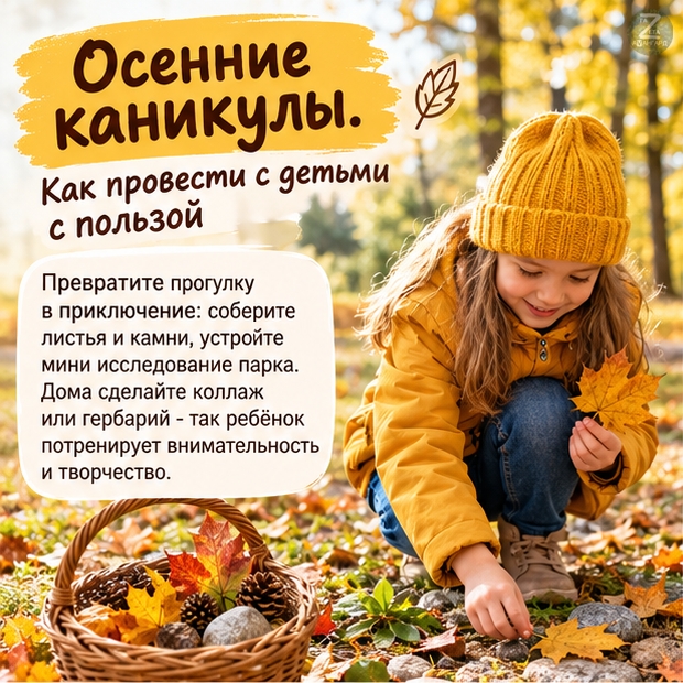 Осенние каникулы с пользой. Фото сгенерировано нейросетью