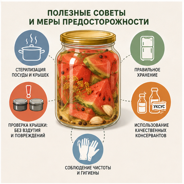 Заготовки из арбуза на зиму. Фото сгенерировано с помощью ИИ