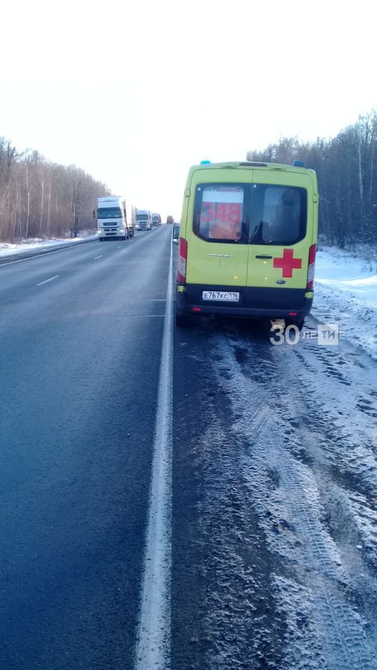 В Татарстане в ДТП пострадал 60-летний водитель,  автомобиль которого вылетел в кювет
