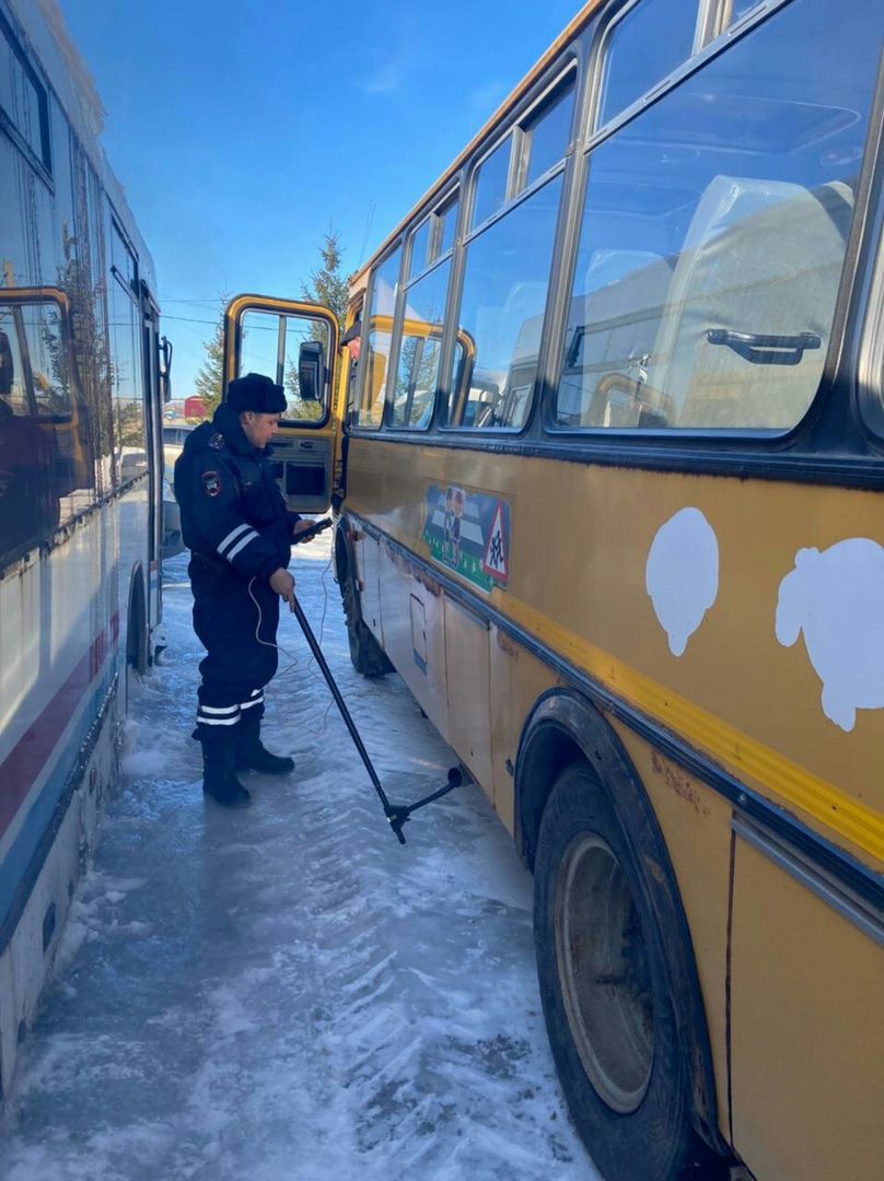 Проверку школьных автобусов провели инспекторы ОГИБДД по Тетюшскому району