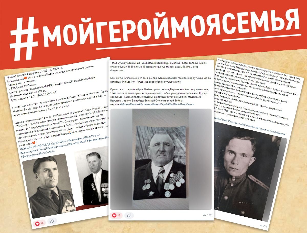 274 жителя РТ поведали истории о ветеранах в акции #МойГеройМояСемья