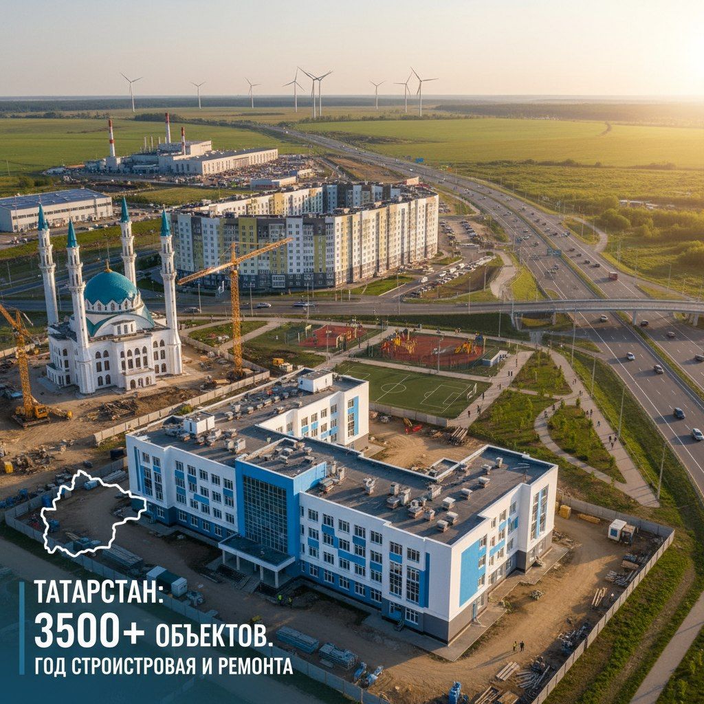 В Татарстане за год построят и отремонтируют более 3,5 тыс. объектов