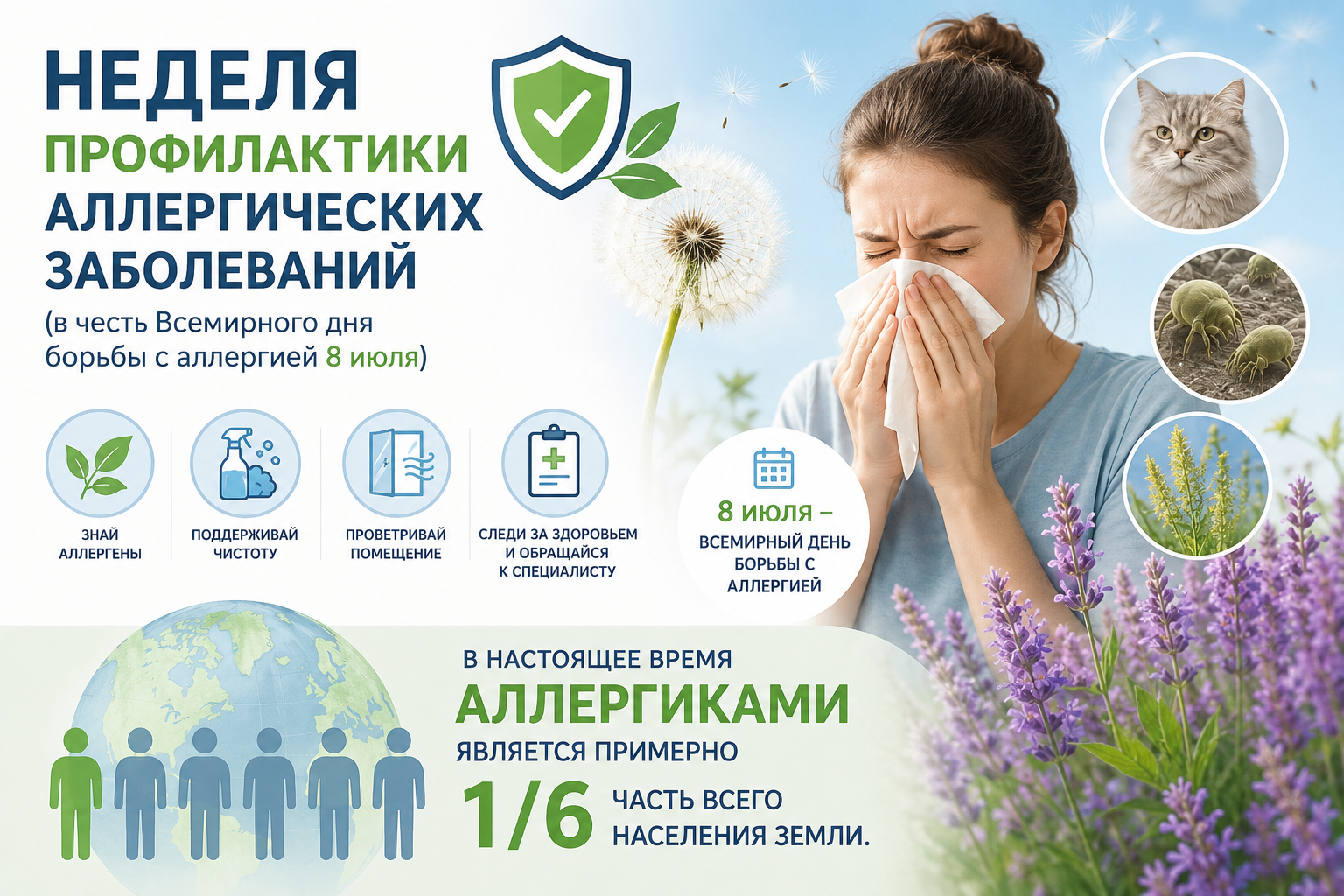 Неделя профилактики аллергии: что важно знать к 8 июля