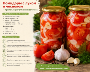 Хозяйки приготовили салат «Помидоры с луком и чесноком» — простой рецепт для зимних заготовок