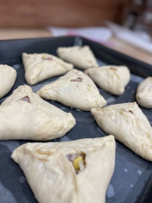 Треугольники с мясом и картошкой