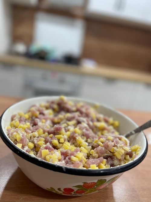 Треугольники с мясом и картошкой