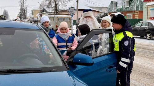 Дед Мороз пришел следить за порядком на дорогах Тетюш