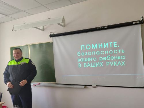 Проведение встречи по безопасности дорожного движения в Нармонской школе