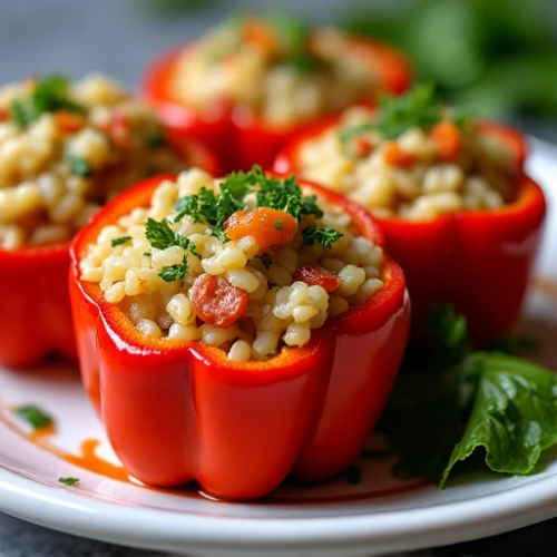 Фаршированные перцы с рисом и овощами