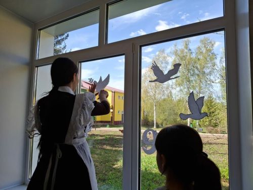 Большетарханцы поддержали акцию «Окна Победы» в школе
