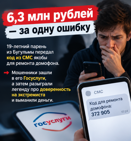 В Татарстане задержан курьер мошенников: у жителя Бугульмы похищено более 6 млн рублей