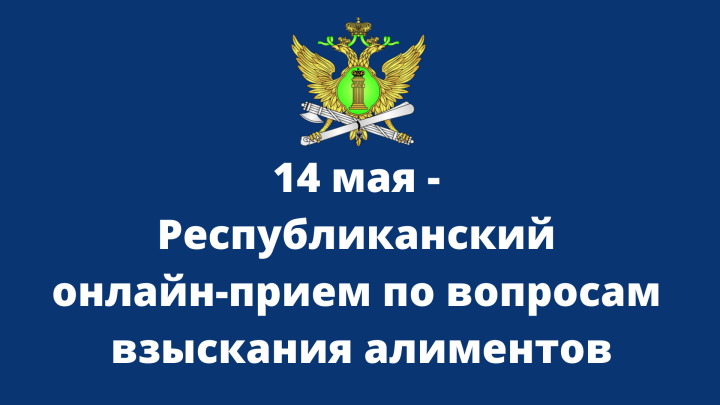 14 мая пройдет республиканский онлайн-прием граждан по вопросам взыскания алиментов