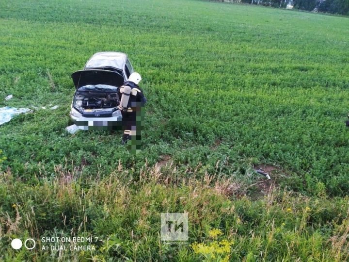 В Татарстане, в перевернувшейся легковушке, погиб водитель