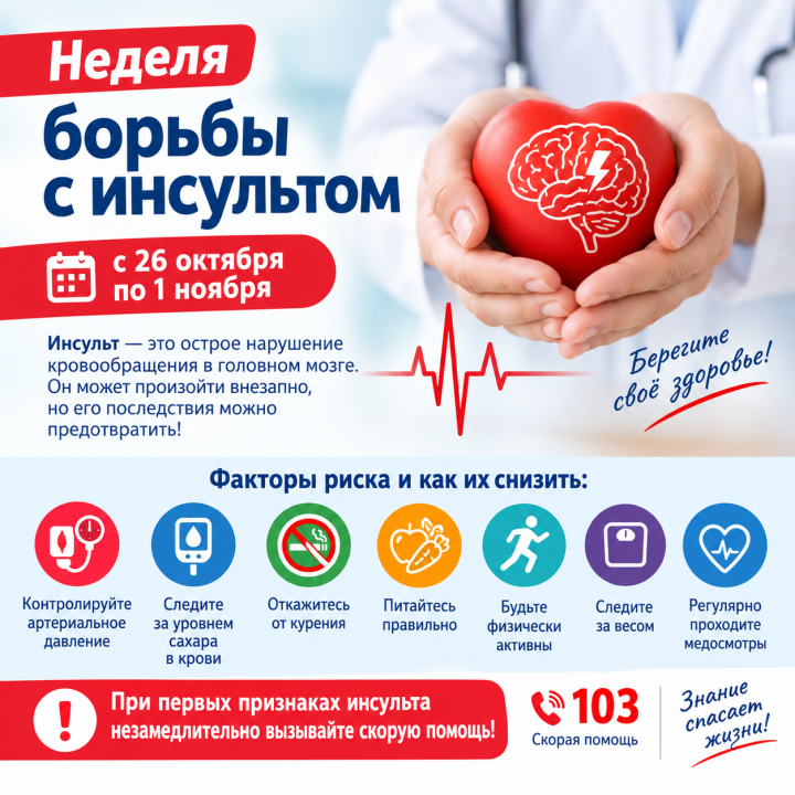 Неделя борьбы с инсультом — с 26 октября по 1 ноября