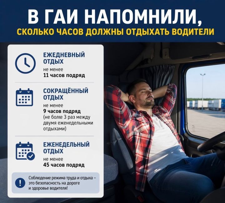 В ГАИ Татарстана напомнили о нормах отдыха для водителей