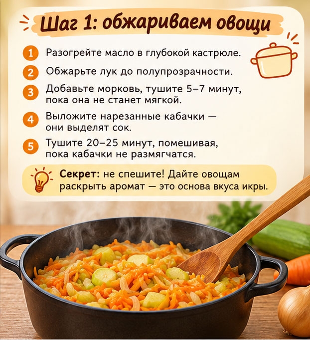 Кабачковая икра. Пошаговый рецепт