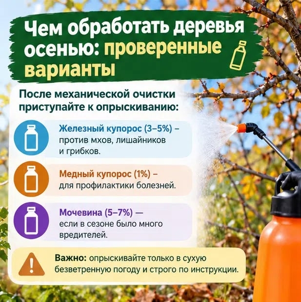 Осенняя обработка сада. Фото сгенерировано нейросетью