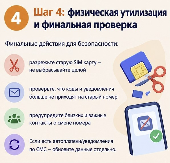 Как безопасно отказаться от старого номера телефона. Карточка сгенерирована нейросетью