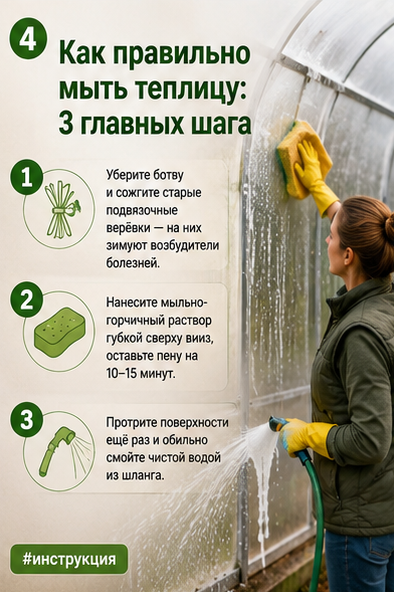Как правильно мыть теплицу: 3 главных шага. Фото сгенерировано с помощью ИИ