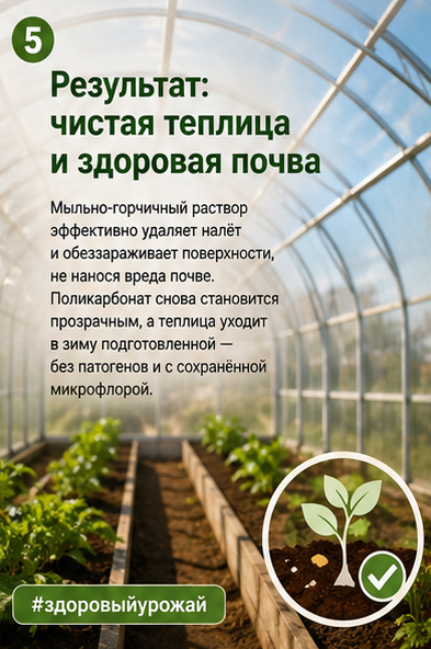 Результат: чистая теплица и здоровая почва. Фото сгенерировано с помощью ИИ