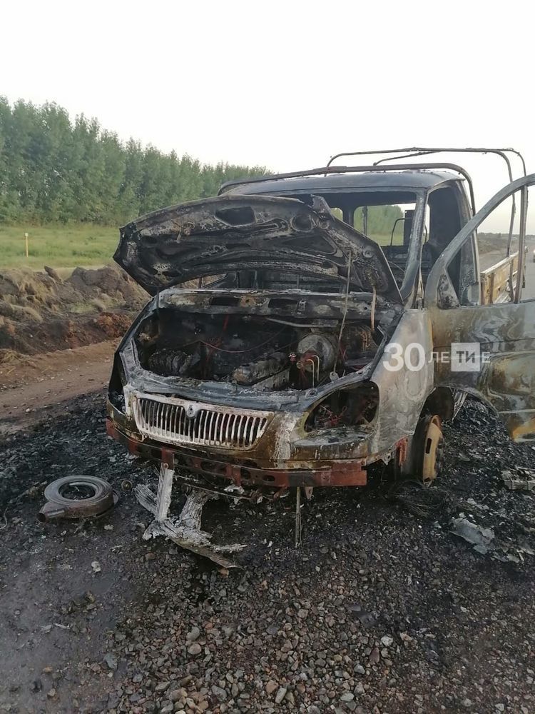 В Татарстане дотла сгорела «ГАЗель», вспыхнувшая на ходу