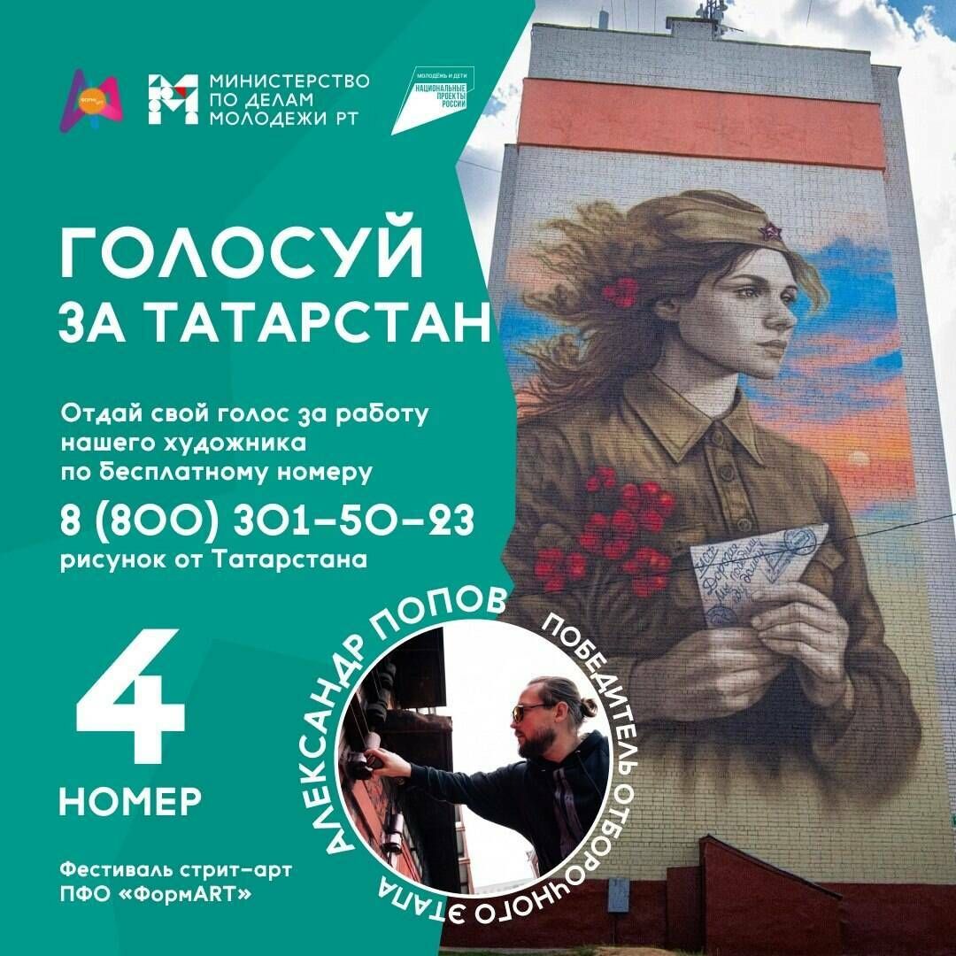 Татарстанцы выбирают лучшего уличного художника: стартовало голосование за финалистов «ФормАРТ»