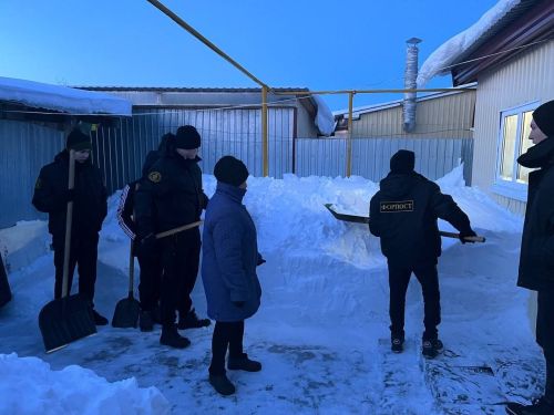 Форпостовцы оказали шефскую помощь тетюшанке в уборке снега