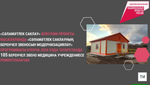 Татарстанда 2024 елда  100 артык медицина учреждениесе ремонтланачак