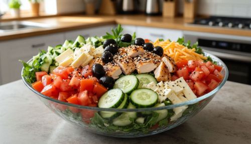 Пикантный салат с курицей: яркий вкус за 15 минут