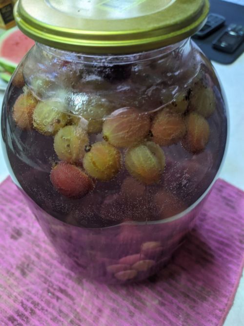 Компот из вишни и крыжовника