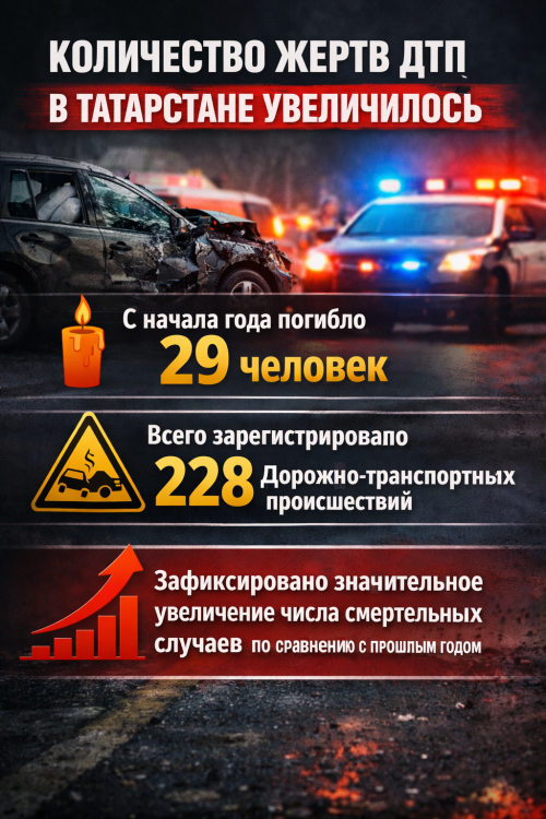 С начала года в автомобильных авариях в Татарстане погибли уже 29 человек