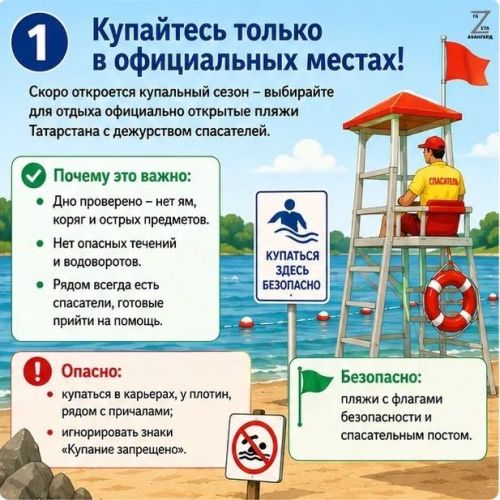 Купальный сезон 2026 в Татарстане: правила безопасности детей на воде