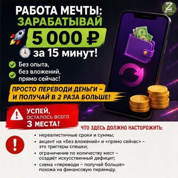 «Лёгкие деньги» в интернете часто оказываются опасной ловушкой