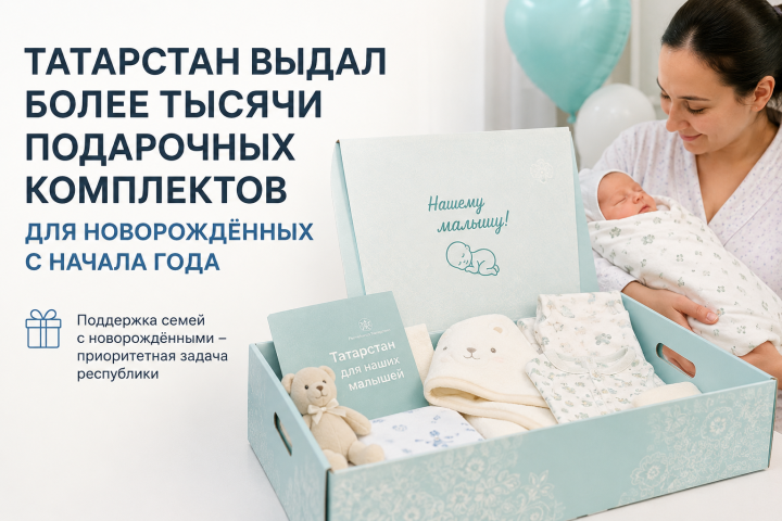 Татарстан выдал более тысячи подарочных комплектов для новорождённых с начала года