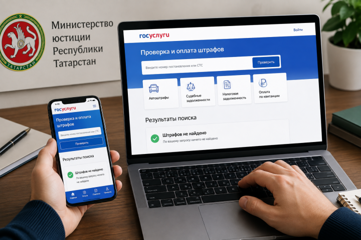 Минюст Татарстана разъяснил порядок проверки штрафов на «Госуслугах»