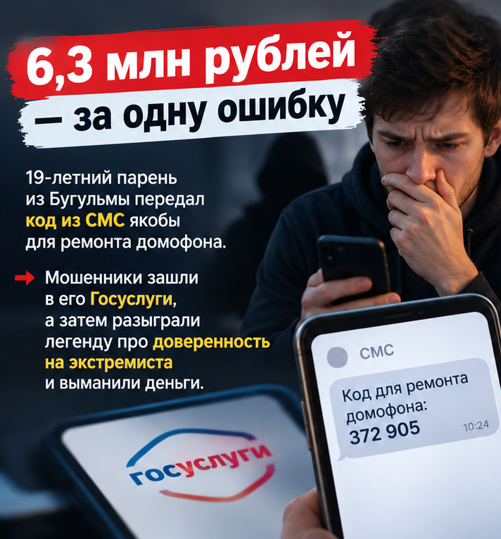 В Татарстане задержан курьер мошенников: у жителя Бугульмы похищено более 6 млн рублей